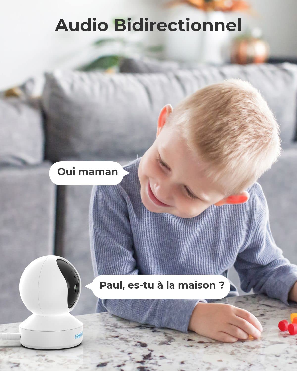 Reolink 4MP Pan Tilt Caméra Surveillance WiFi Interieure, Caméra IP 2,4GHz/5GHz, Audio Bidirectionnel, Détection de Mouvement pour Bébé, Aîné, Animal, Cloud Gratuit 7 Jours, E1 Pro (Reconditionné)