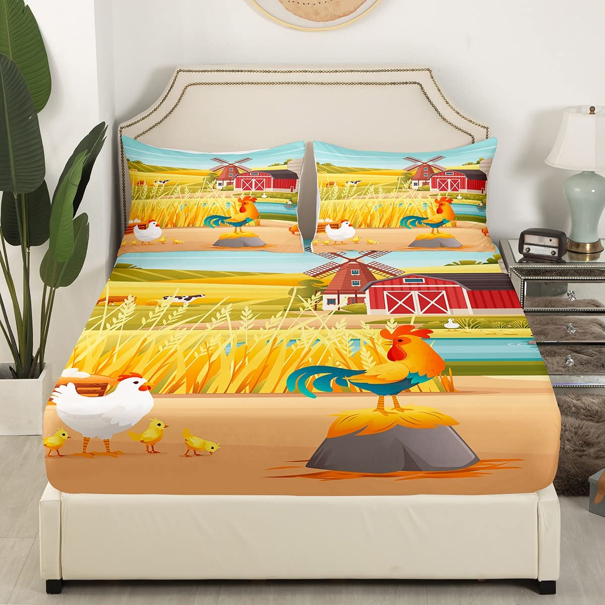Set di biancheria da letto con animali dei cartoni animati