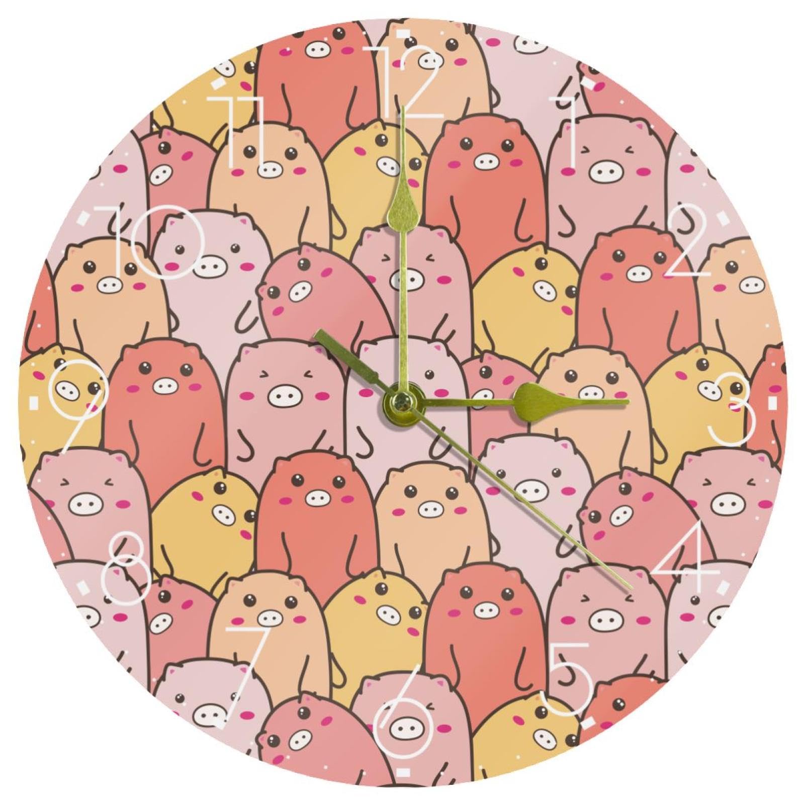 Horloge murale silencieuse cochon pour éliminer le bruit dans le bureau de l'école