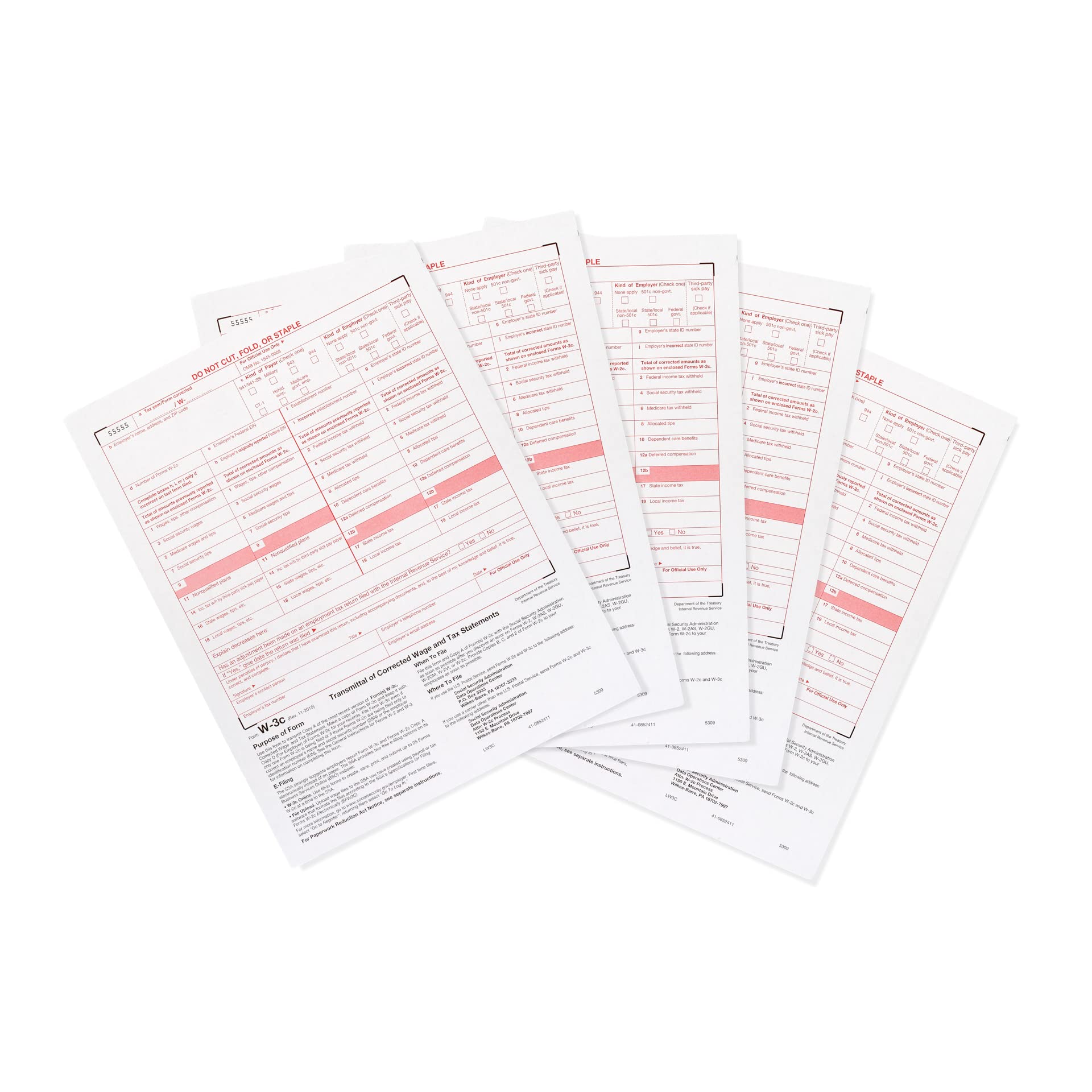 Blue Summit SuppliesW-3C Wage Correction Tax Forms 2022, 10 Form W-3 C Laser Transmittal of Corrected Wage and Tax Statements, W3 C Forms, Compatible with QuickBooks and Accounting Software, 10 Pack