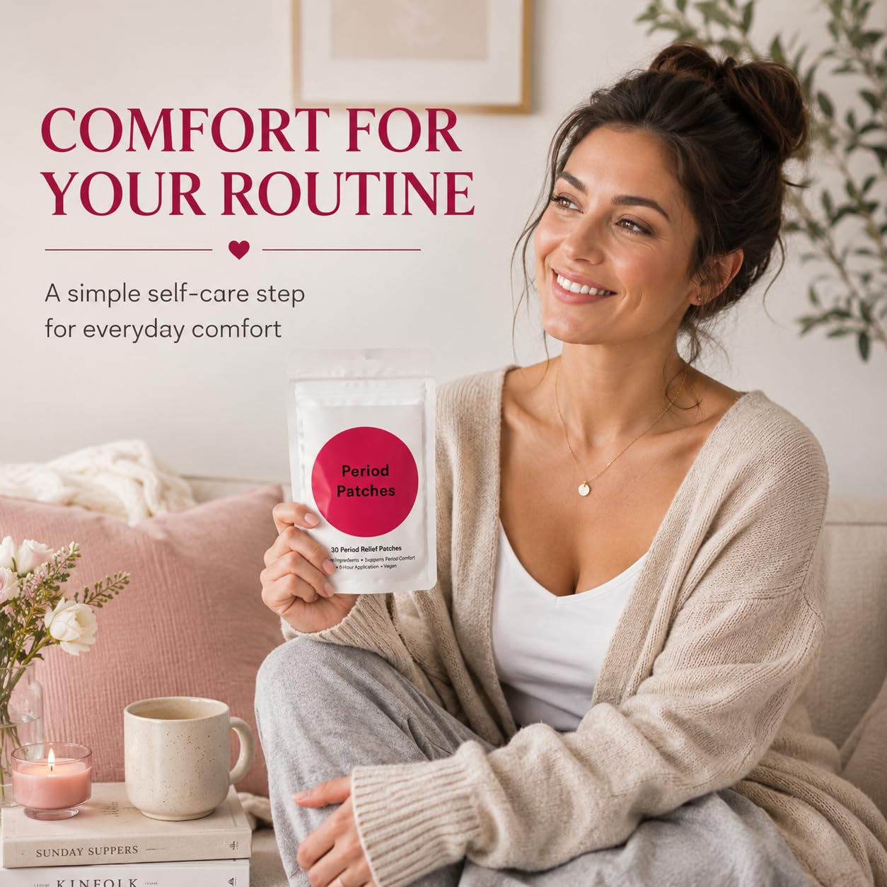 Período Comfort Patches, 180 parches de calentamiento menstrual