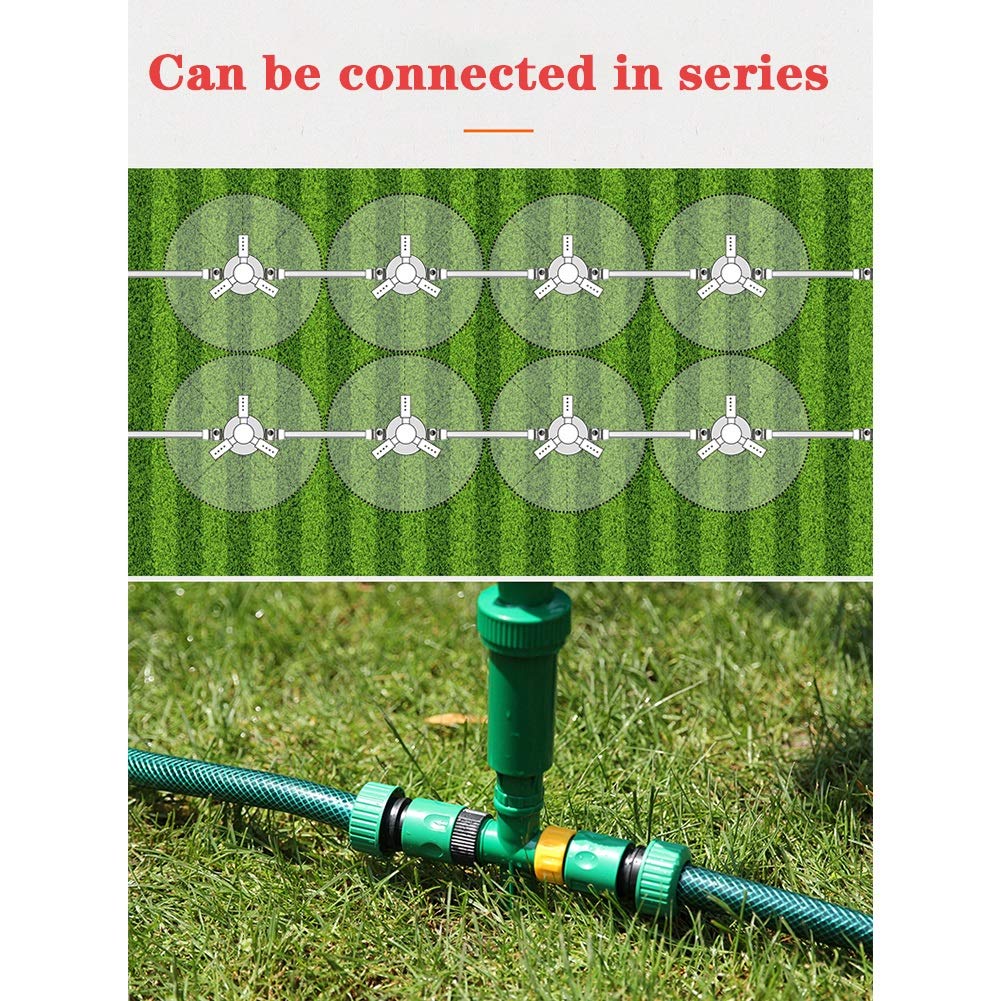 Irrigatori a rotazione automatica per irrigazione da giardino con tubo di irrigazione a goccia da 5 m e accessori