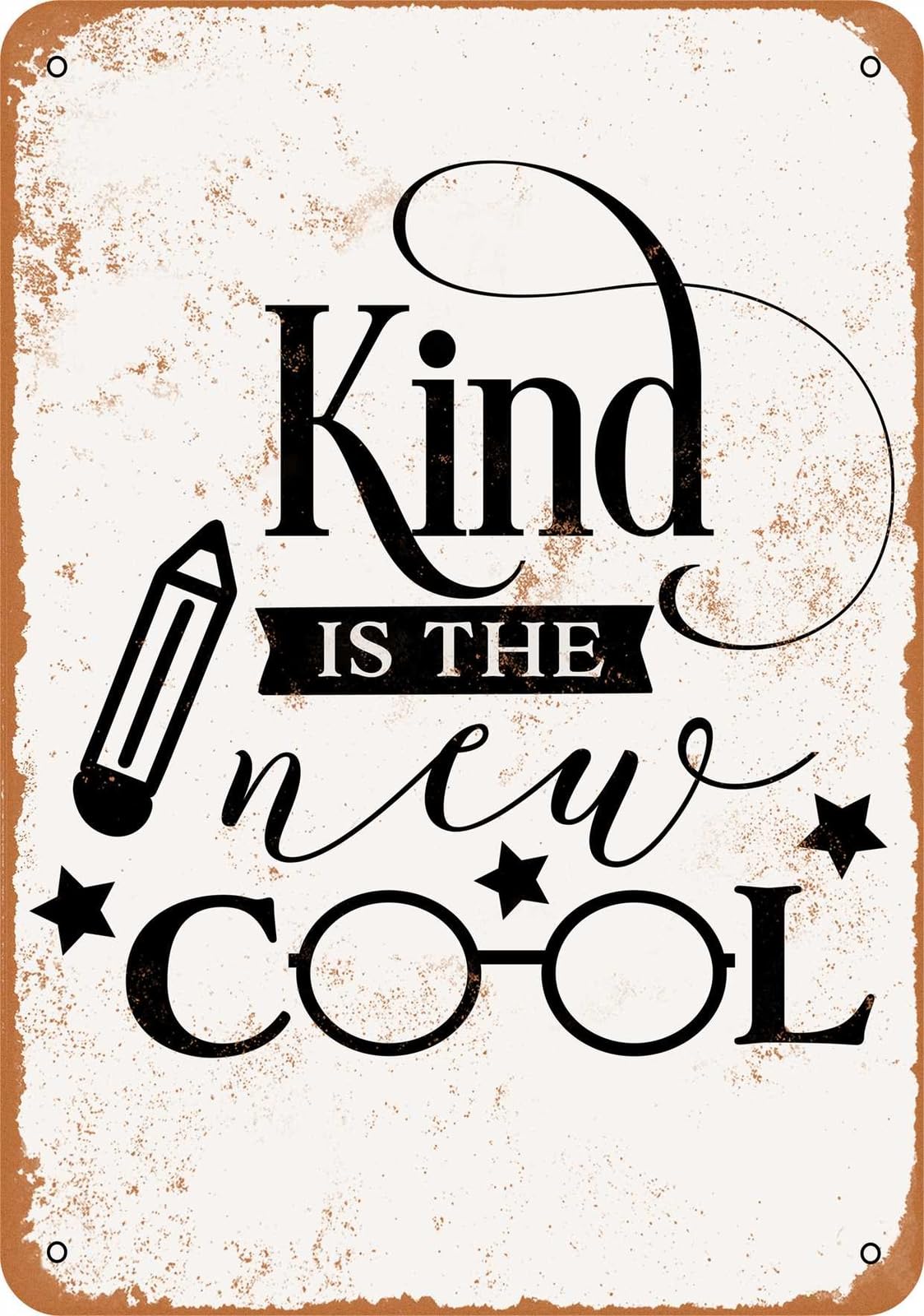Miaomansenstore Metal Sign - Kind Is The New Cool - Vintage Look Home Decor