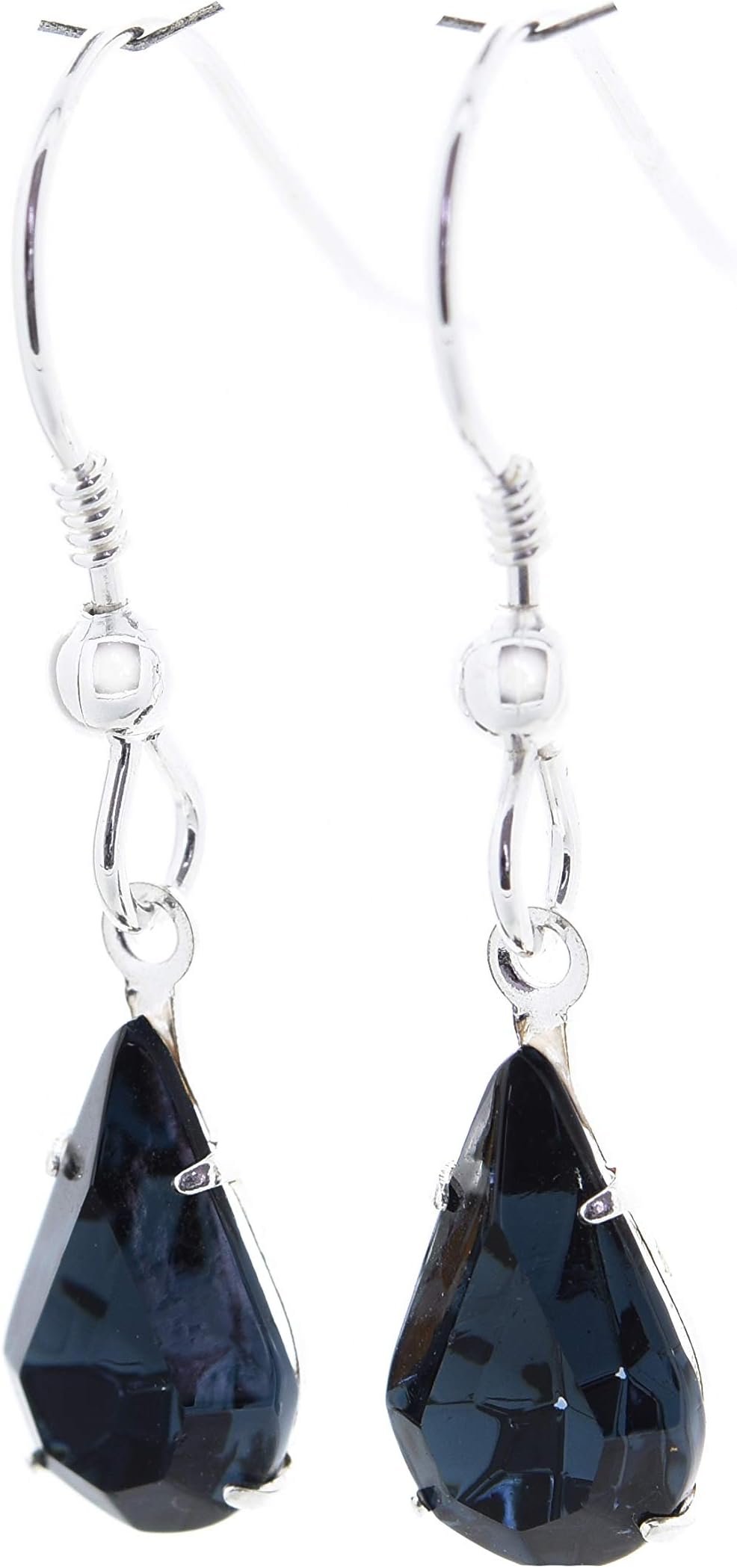 pewterhooter® London Collection - petite Crystal Sterling Silver drop earrings. Sustainably Crafted, Naturally Beautiful. Gift Box