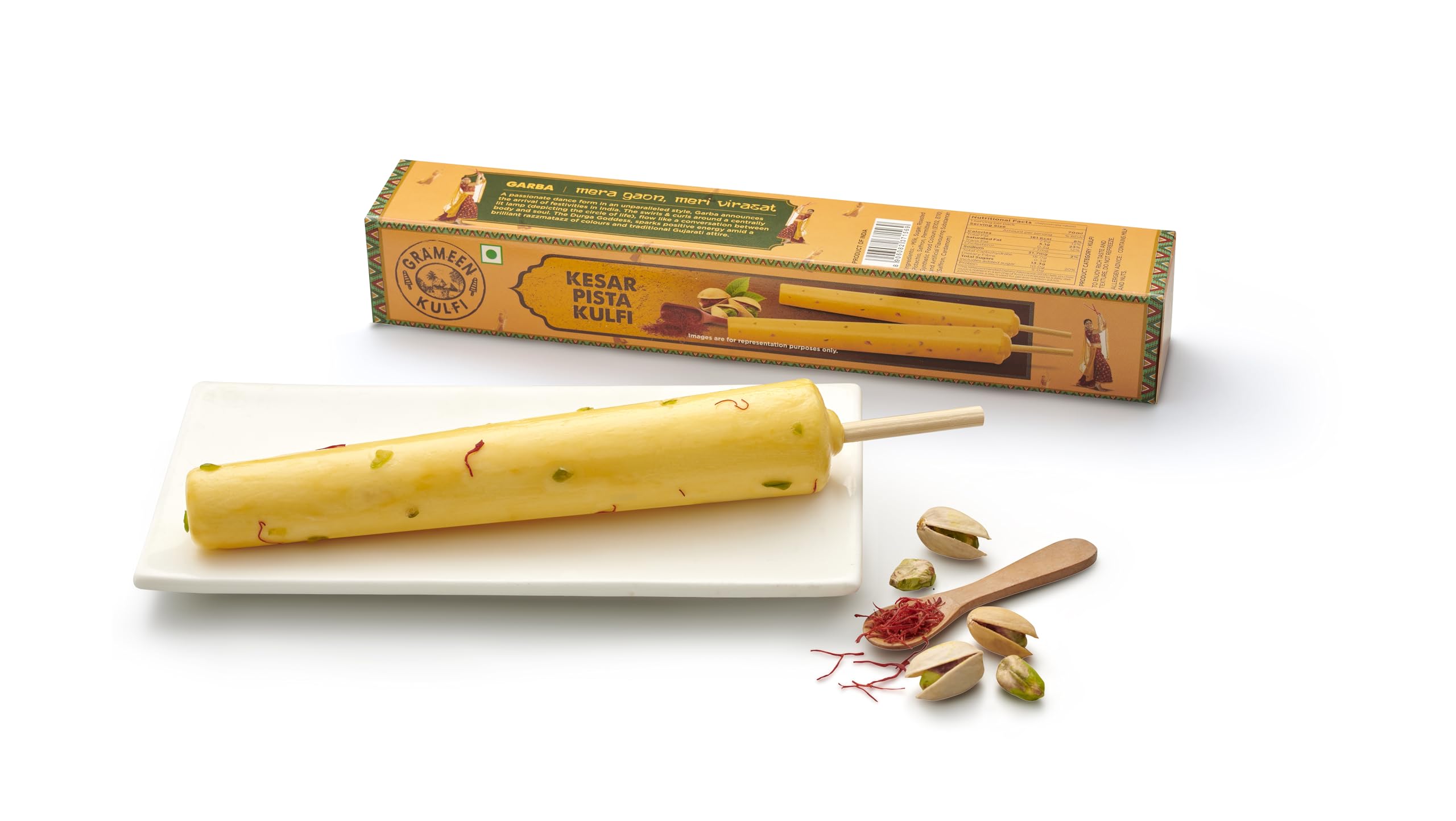 Grameen Kesar Pista Stick Kulfi, 70 ml
