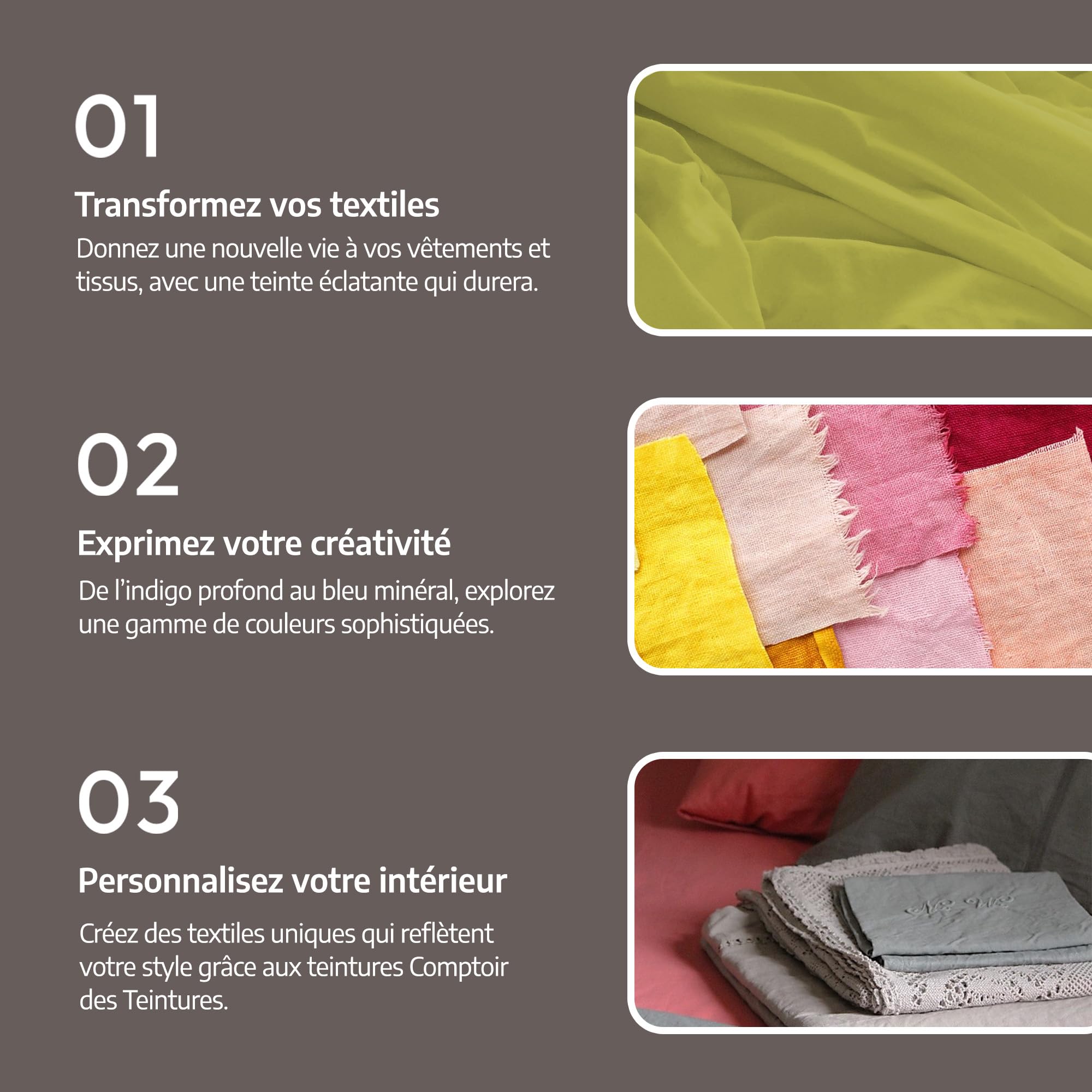 Teinture Textile – Mélange Madras (pour 2kg linge) – Teintures Durables pour Draps, Serviettes et Nappes – Facile à Utiliser en Machine à Laver ou à la Main
