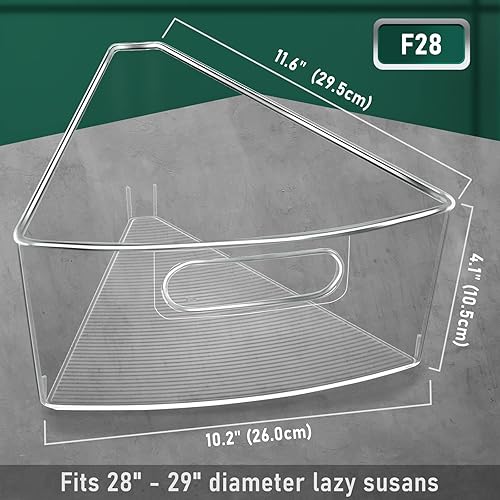 Miniatura 4 de JEISSLIA Lazy Susan - Contenedores organizadores de gabinete para esquinas de 262832 pulgadas de diámetro, contenedor de almacenamiento de plástico