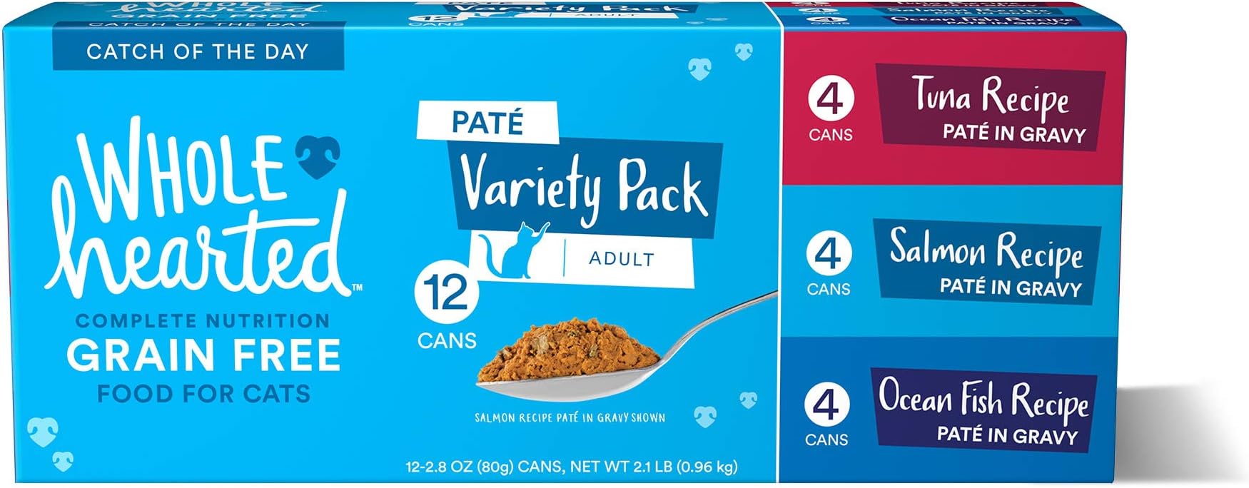 Petco Brand - WholeHearted Grain Free Pate Catch of The Day Wet Cat Food Variety Pack for All Life Stages