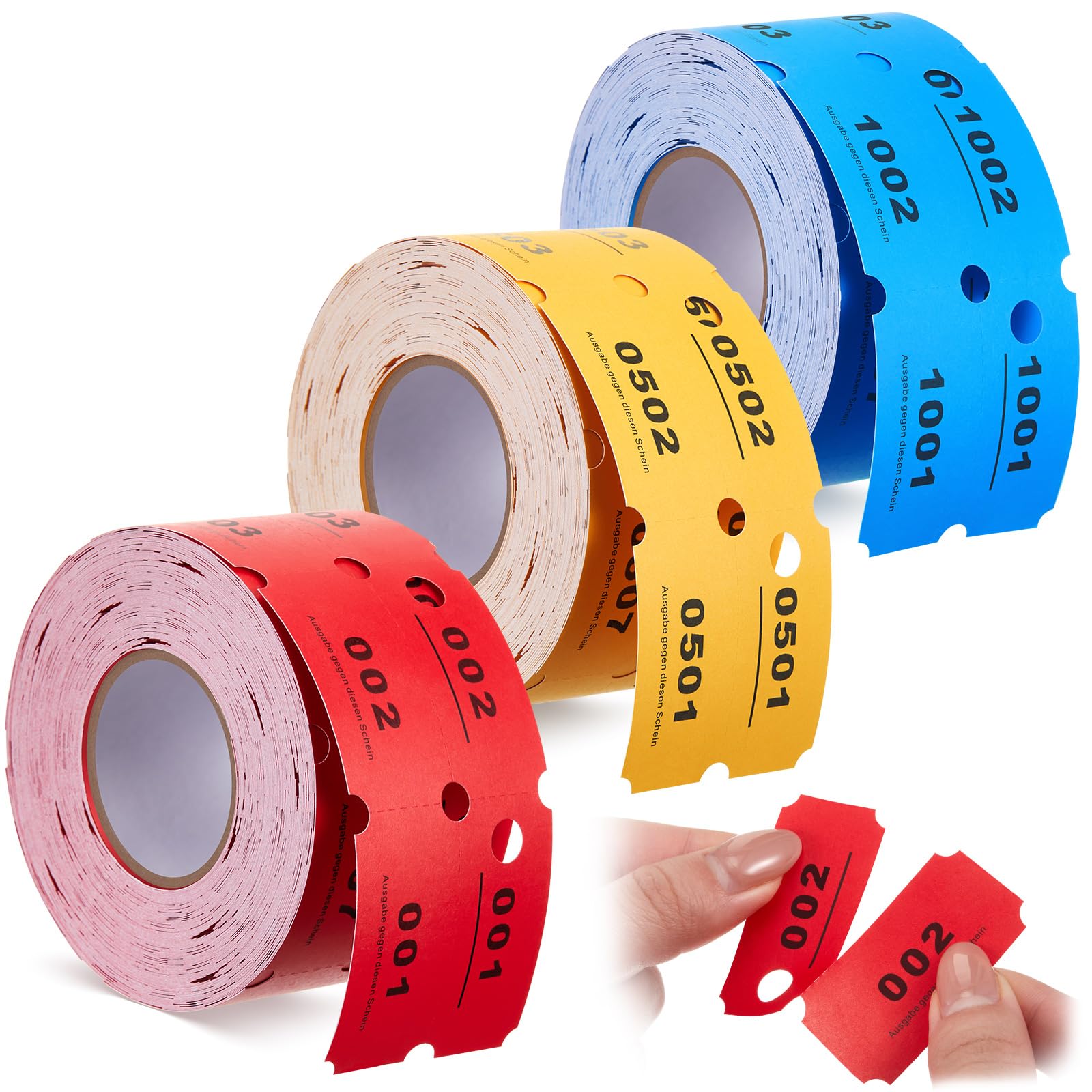 Nezyo Numeri per Guardaroba 1-1500 Biglietto Guardaroba Biglietti per Lotteria Numerati Scontrini Numerati Buoni Bevande e Pasti Servizio Lavanderia per Ferias Rifas Sorteo Consumición,5 x 2,5 cm