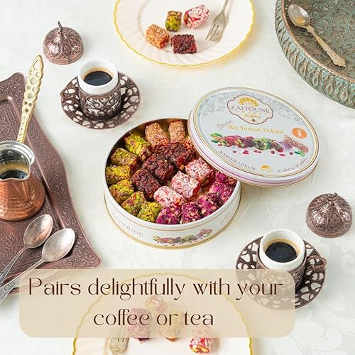 Miniatura 5 de Zaitoune Delicias turcas de primera calidad, hechas con crema de pistacho, dulce agrio, exquisitas barras de Baklava de confitería, hechas a mano de