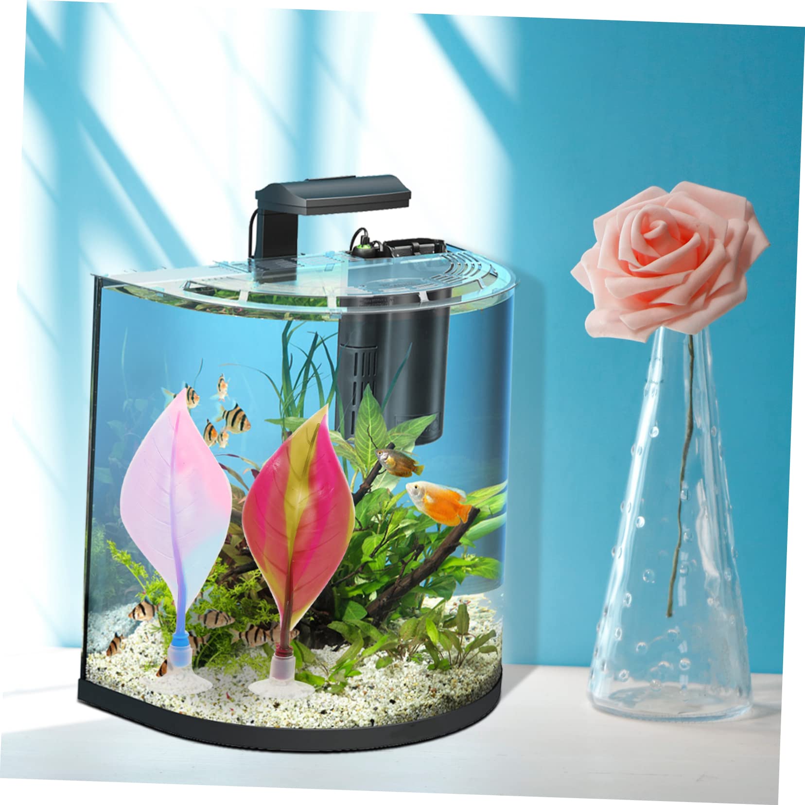 Kisangel 12piezas Hamaca para Betta De Ventosas De Descanso y Ocultamiento para Peces Accesorios Decorativos para Acuario para Hábitat Natural y Relajación