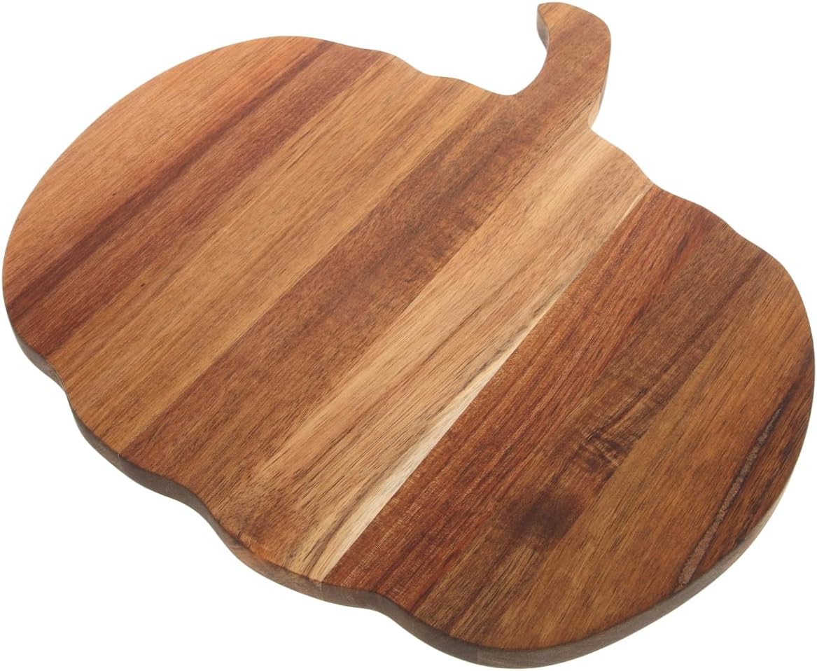 iplusmile 12 Inch Pumpkin Shaped Cutting Board in Acacia Wood