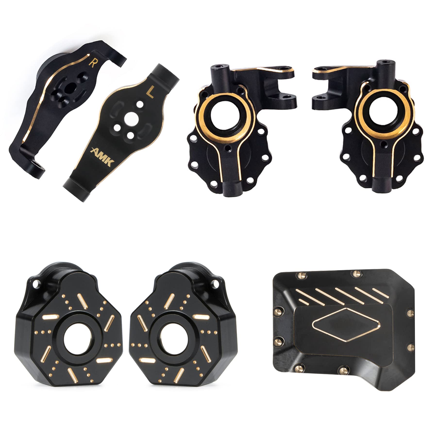 Amazon.com: TRX4 Brass C-Hubs Caster Blocks Diff Cover Brass Front