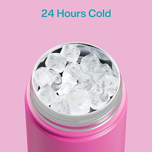 Miniatura 563 de ENCOOL Botella de agua aislada con popote, de acero inoxidable, a prueba de fugas, sin BPA, al vacío de doble pared que se mantiene fría durante 24