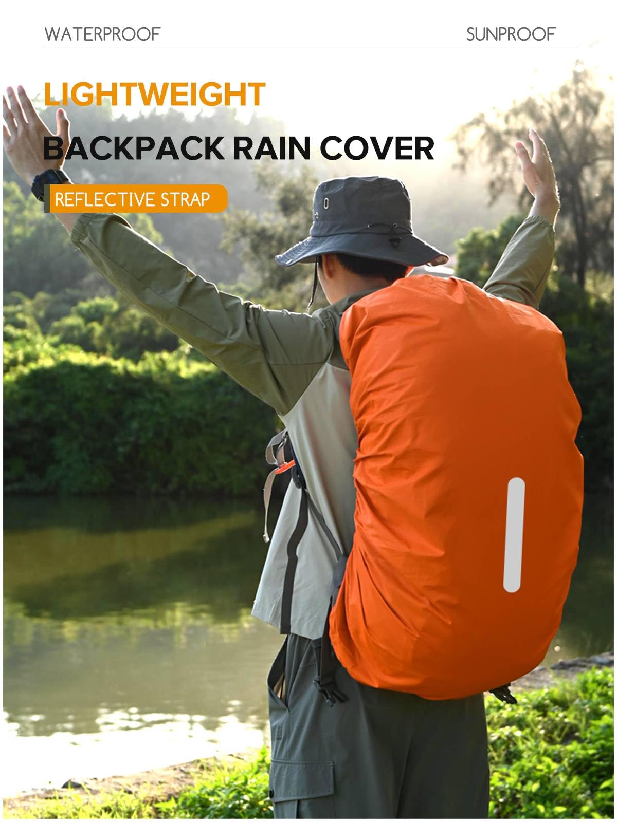 Lammcou - Housse Imperméable Pour Sac à Dos - Protection Pluie 5000mm - Réflecteurs - Sangles Antidérapantes
