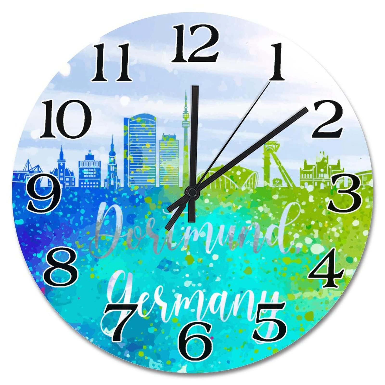 Horloge murale Dortmund de 38 cm silencieuse à pile pour le salon