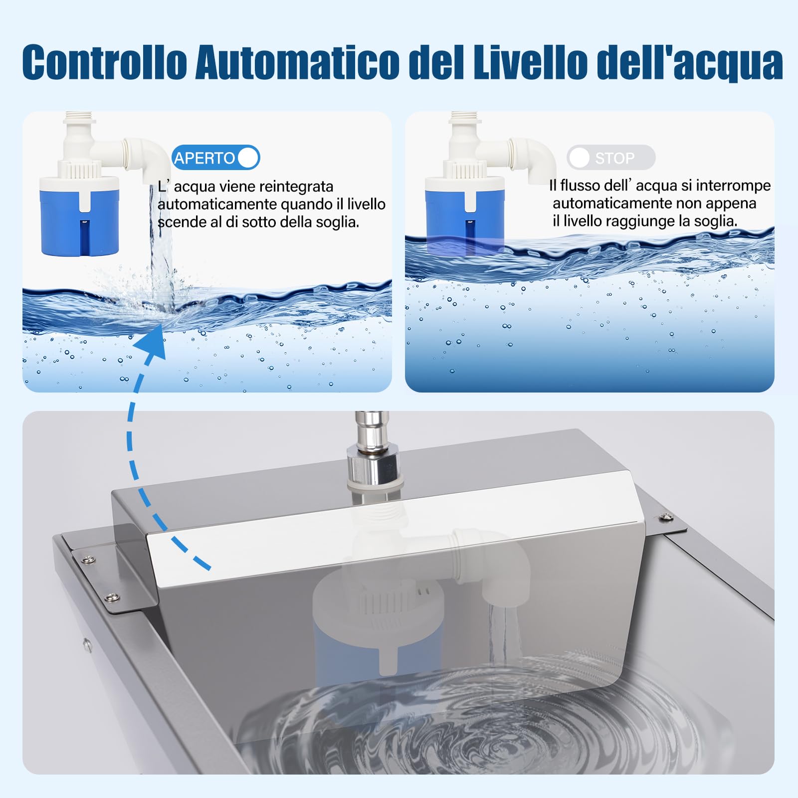 Bottega D'Acqua Automatica Per Bestiame,Bottega D'Acqua Automatica Da 13 Litri Per Cavalli,Dispenser D'Acqua Automatico Per Cani All'Aperto,Impiegatore Auto-Riempimento Inossidabile