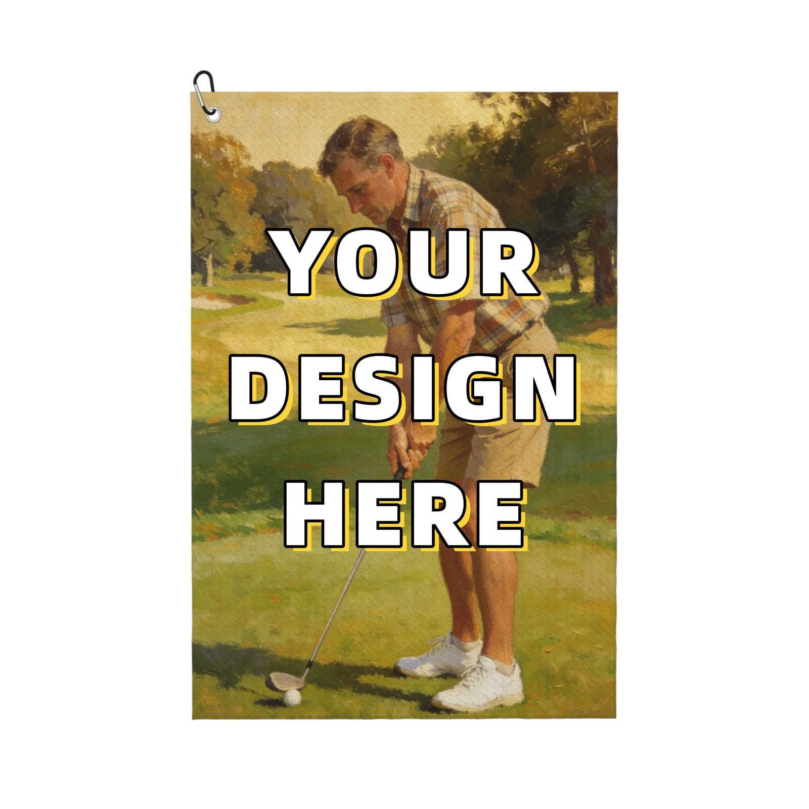 XUNQI XUFA Personalised Golf Towel, Custom Golf Towel with Photo Logo Text, Customized Golf Towels with Clip, Quick Drying Sports Towels for Men Women Golfer, Golf Accessories Gift (style 1)