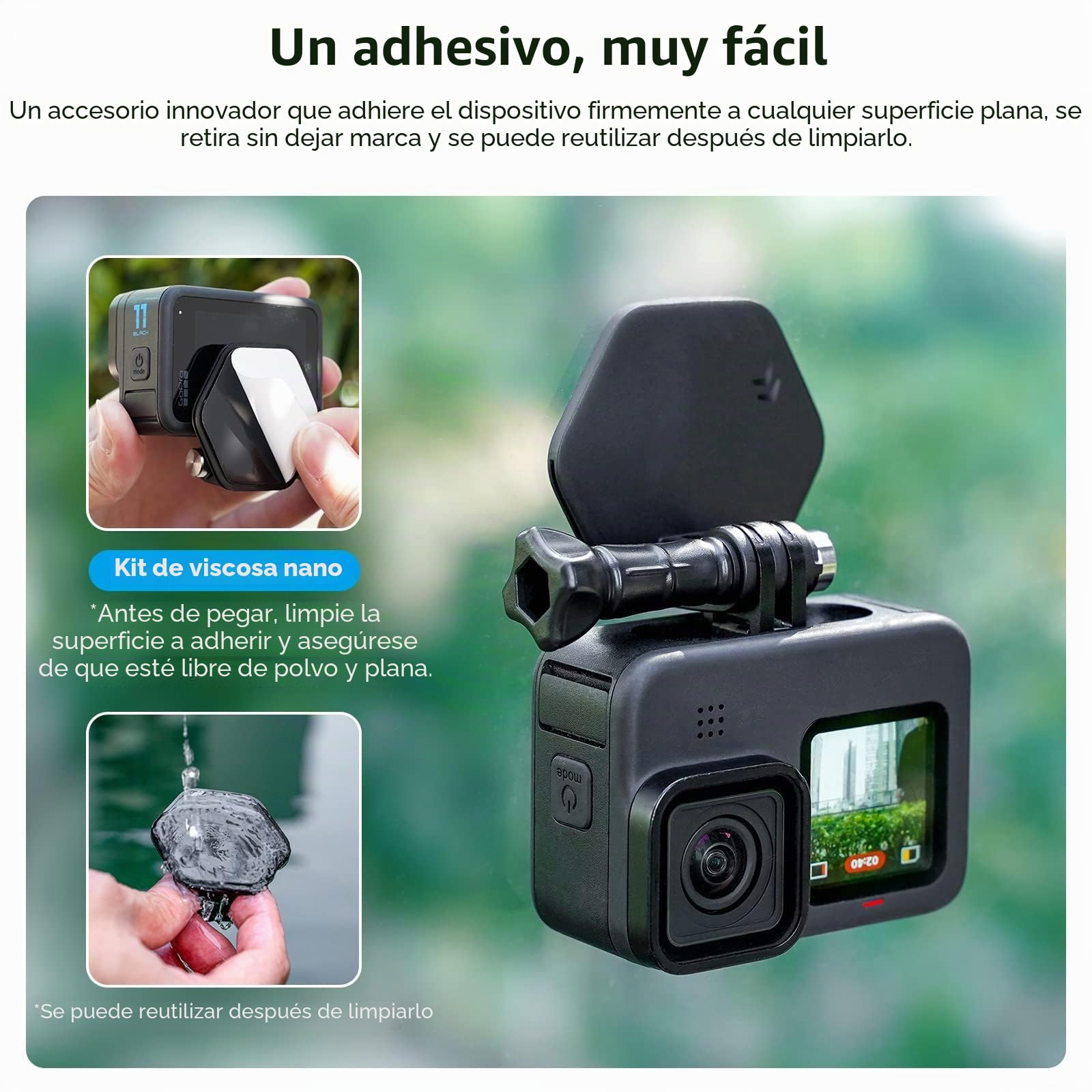 TELESIN Soporte Magnético Snap Cuello y Pecho para GoPro Hero 13/12/11/10/9, Insta360, dji Osmo Action, con Base de Liberación Rápida, Montura de Nanoviscosa, Kit de Adaptador de Palo Selfie