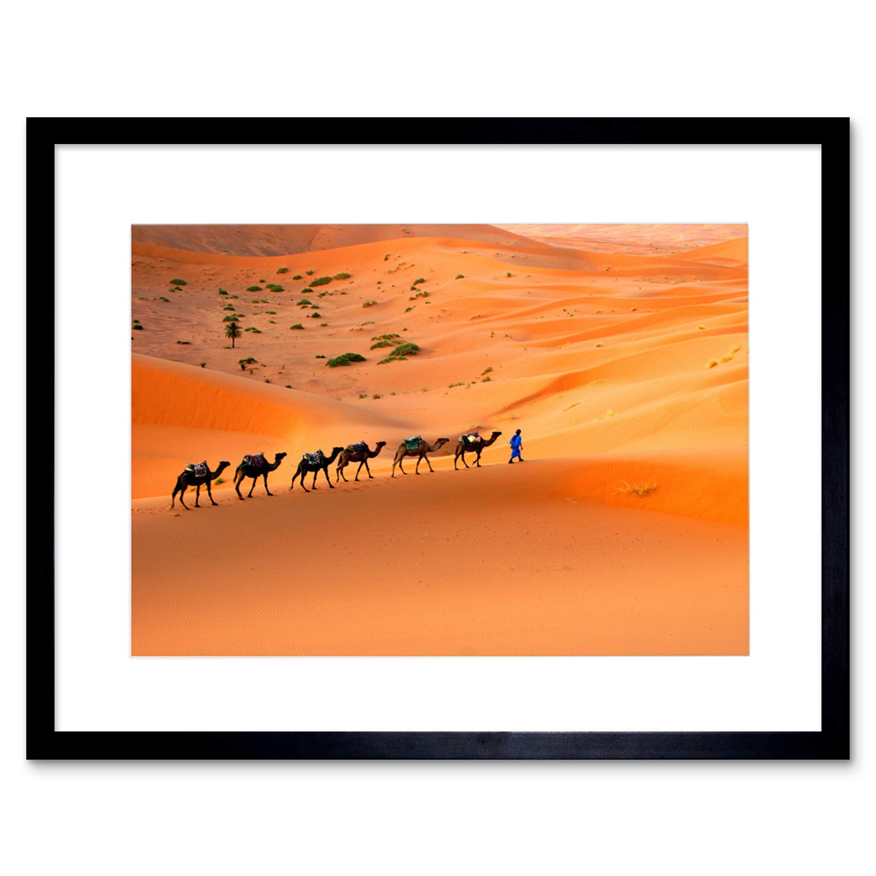 Wee Blue Coo Camel Caravan Train Desert Sand Nomad Picture Framed Wall Art Print