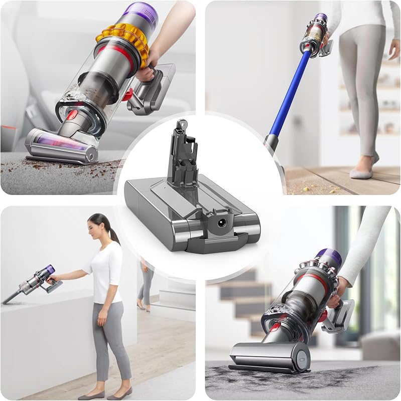 ASUNCELL 3900 mAh V11 Akkumulátor Dyson SV14 Porszívókhoz - 25.2V Csavaros Típus Absolute Complete Fluffy Modellekhez - Szűrővel és Kefével