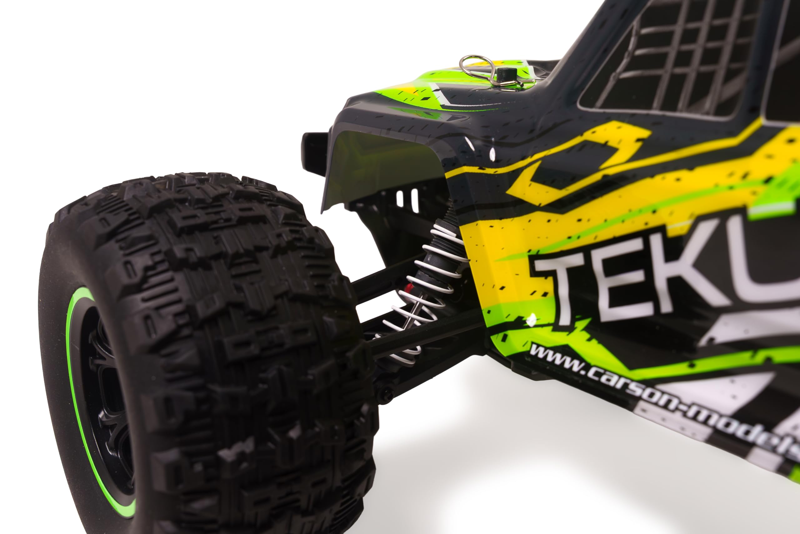 Carson 1:10 XS Tekuro 100% RTR grau/grün - Ferngesteuertes Auto, RC Buggy, inkl. Batterien und Fernsteuerung, Offroad Buggy, 40 km/h, RC Outdoor, 4WD
