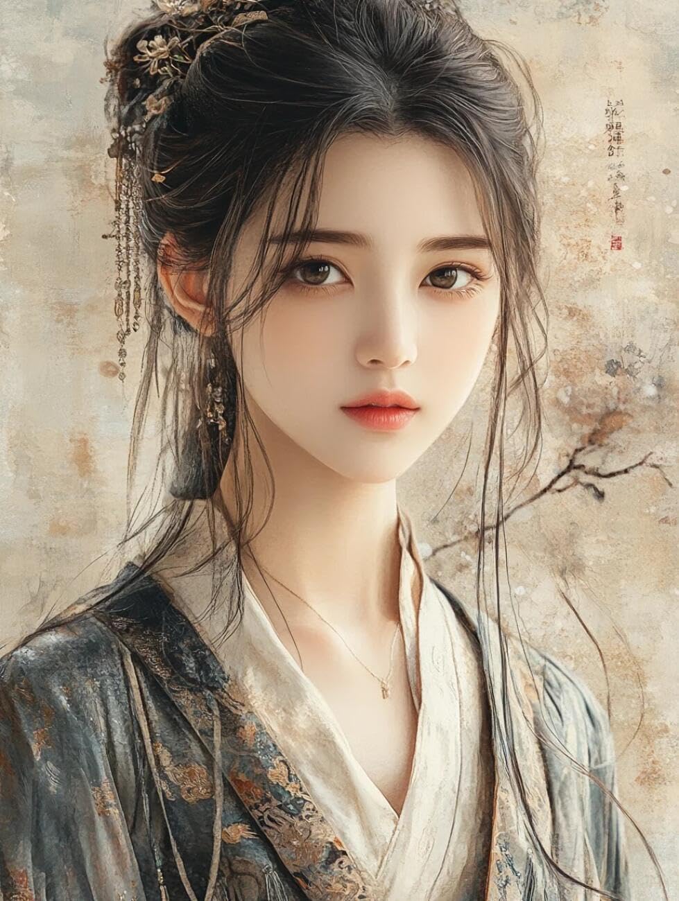 RKFLGEW Diy Perlenstickerei Set Anime-Frauen Aus Asien Kreuzstich-Set Mit Perlen,Gestempeltes Stickset Für Erwachsene,Wandkunst 50x70 cm
