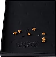 Vista 11 de Leash Boss Tapete de comida para perros – Tapete de silicona impermeable para alimentación de mascotas con bordes elevados para perros y gatos