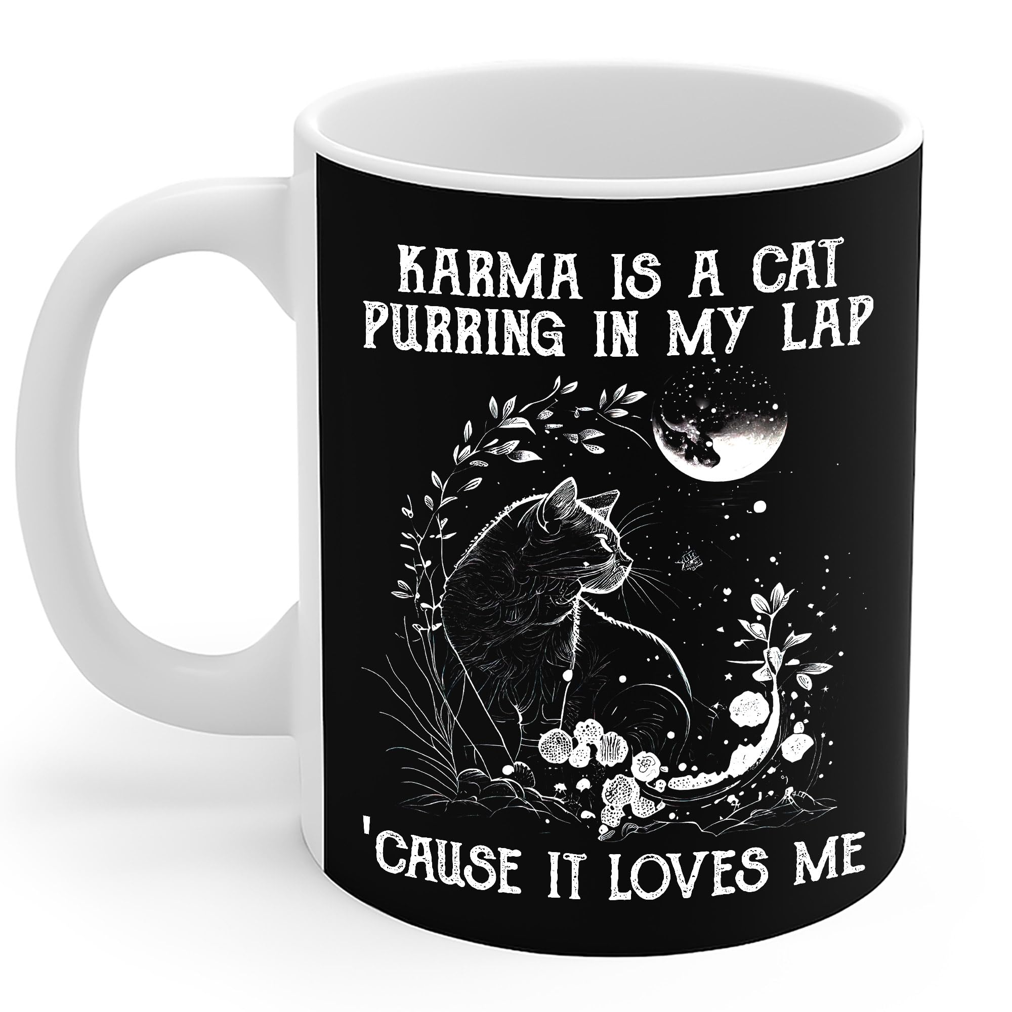 VITOME NBT Cat Mug Karma is a Cat Funny Coffee Mug 11Oz