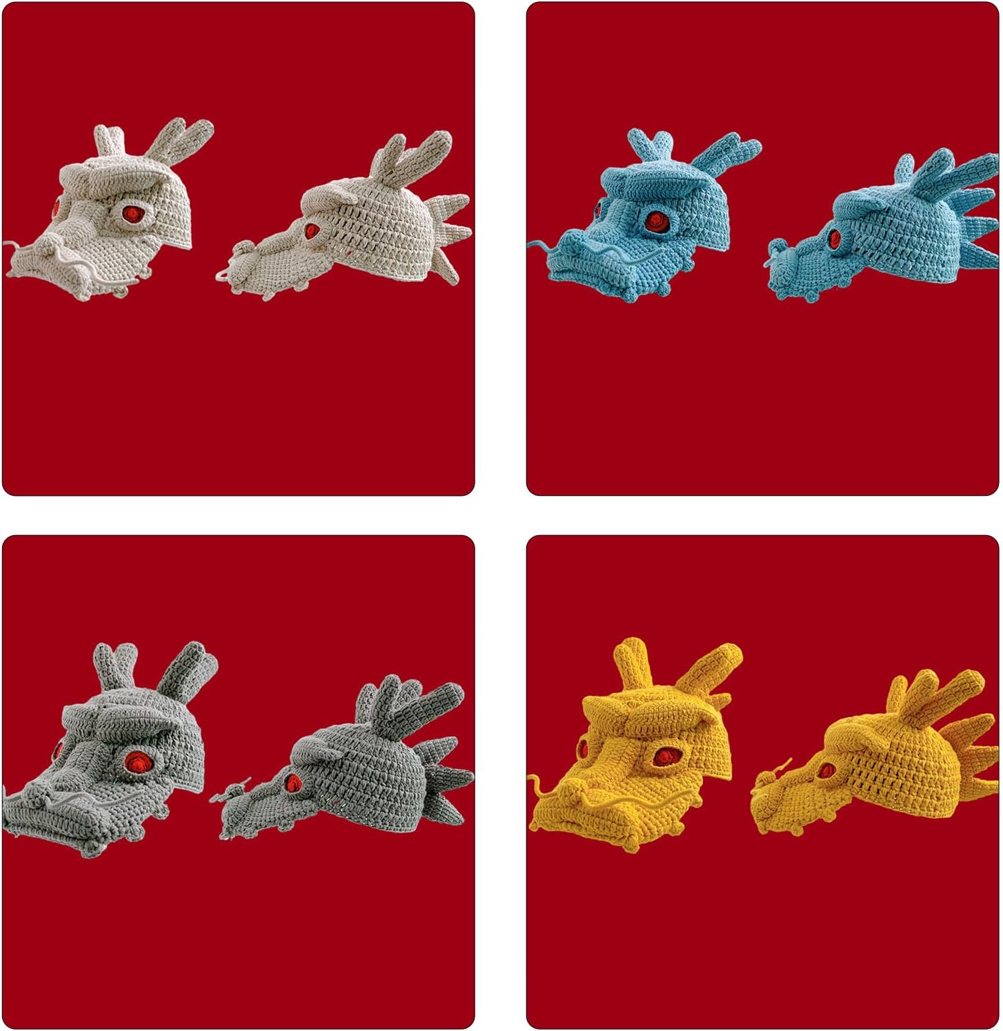 Beanie, Cartoon Chinese Loong Knit Dragon Hat Novelty Party Hat Photo Props Hot Girl Hats Chinese Loong Hats