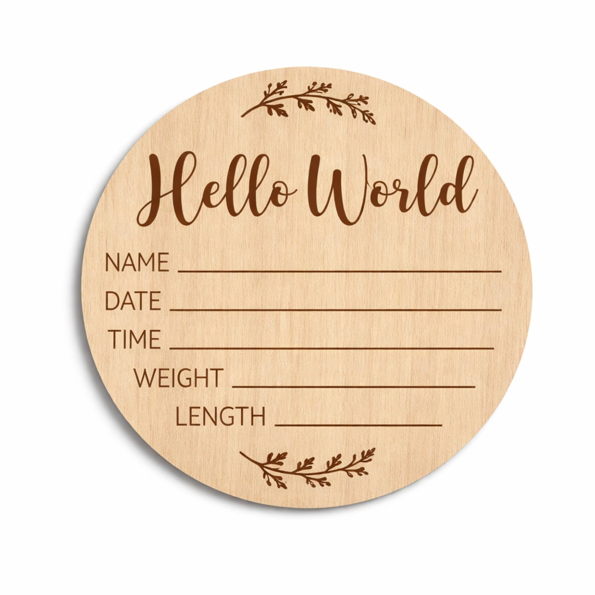 Custom Announcement Sign, Hello World with Birth Stats and Name (Design 1)