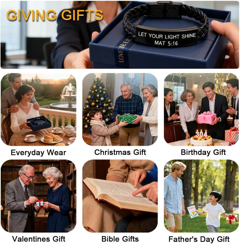 Military Bracelets for Men Veteran Gifts - Engraved Christian Wristband Personalized for Army Navy Marines Air Force - Image 8