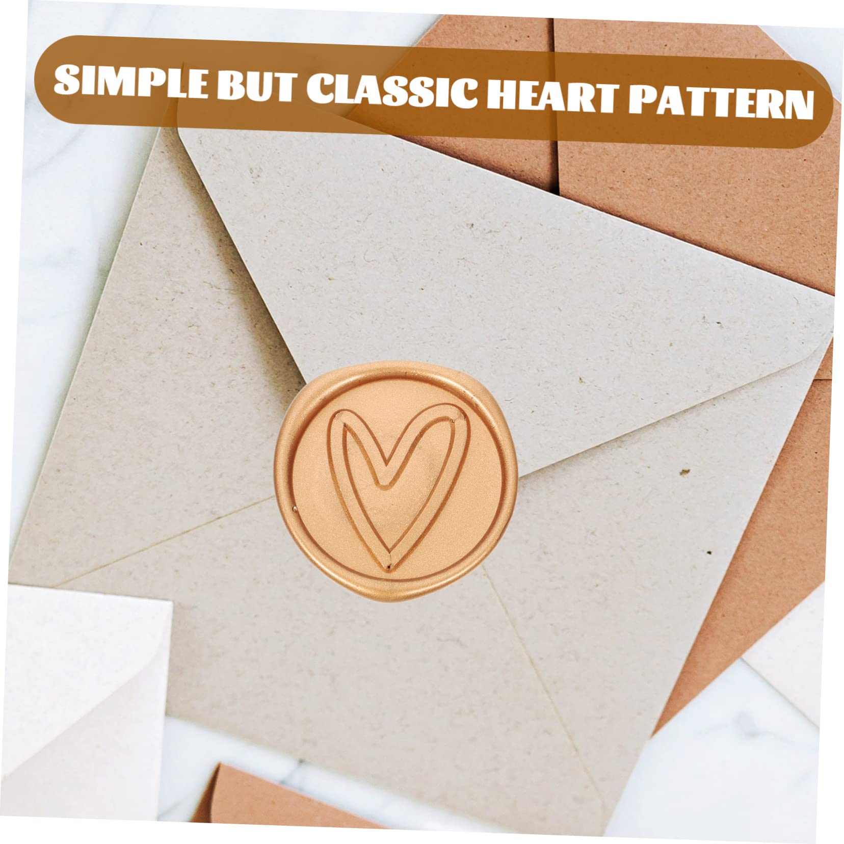 NUOBESTY Juego De 3 Sellos De Cera Autoadhesivos Para Sobres Lacados Con Forma De Corazón 50 Unidades