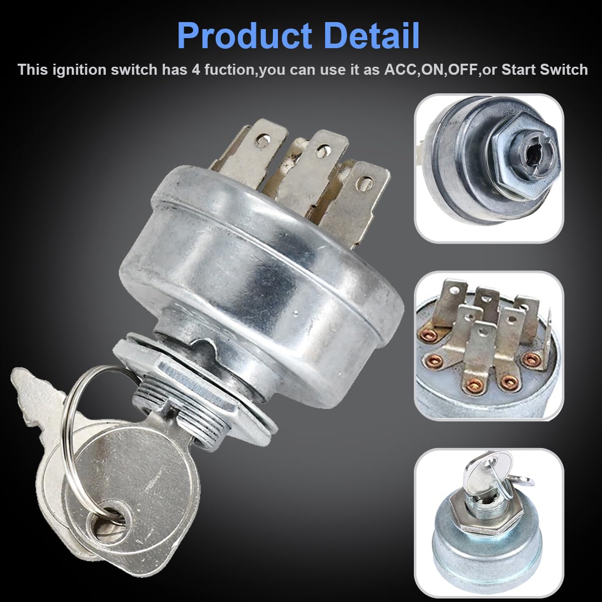 ZAMDOE 725-1717 Interruttore di accensione per trattorino Tosaerba per STD365402 925-1717 140301 92556 092556MA 092556 532140301 per Craftsman per Husqvarna per Murray per MTD trattorini Tosaerba