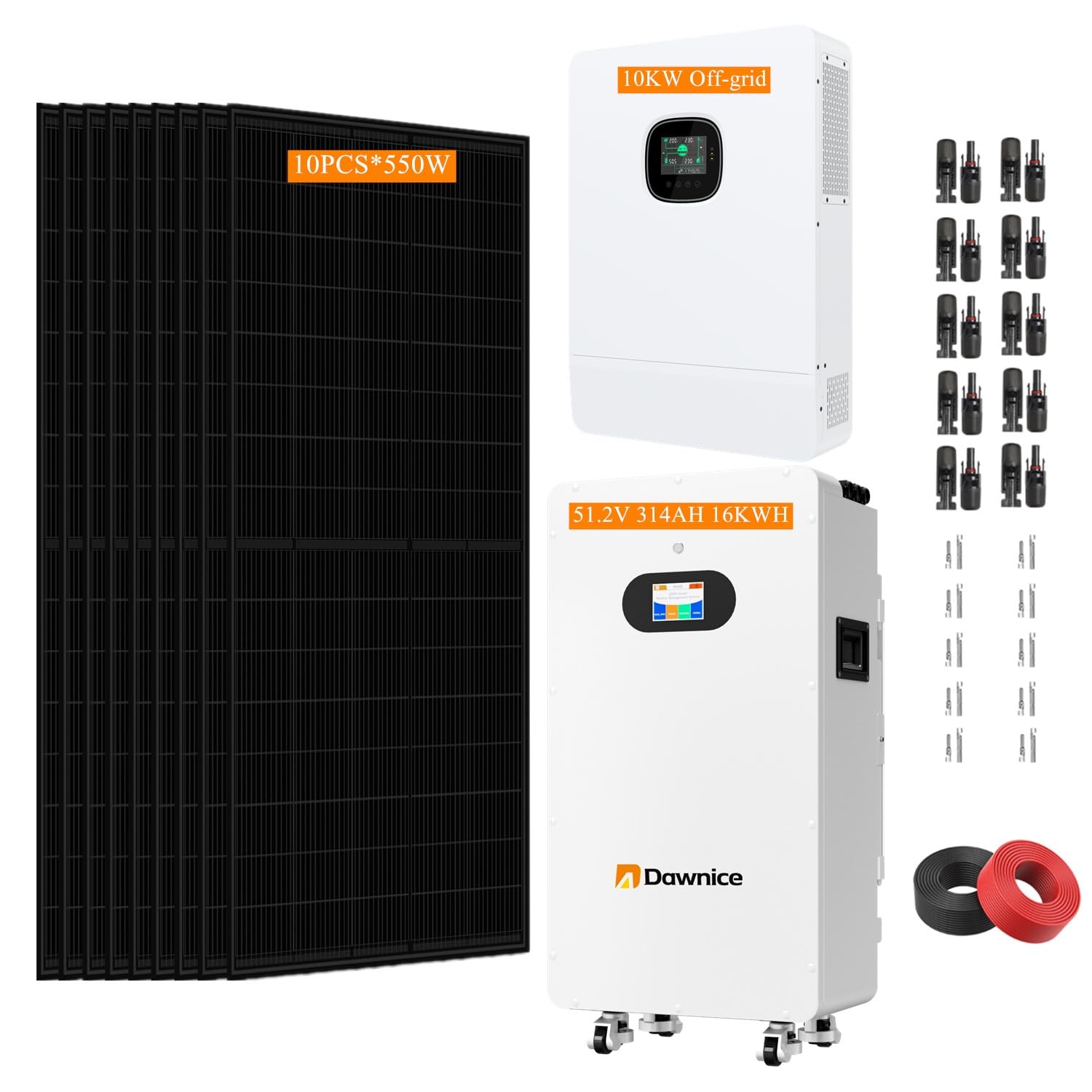 Amazon.com: Dawnice 10KW Off Grid Solar System Complete Kit 48V