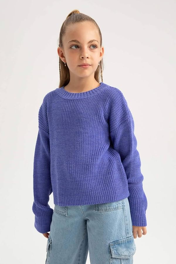 DeFacto girls Regular Fit Crew Neck Long Sleeve B3481A8 Pullover