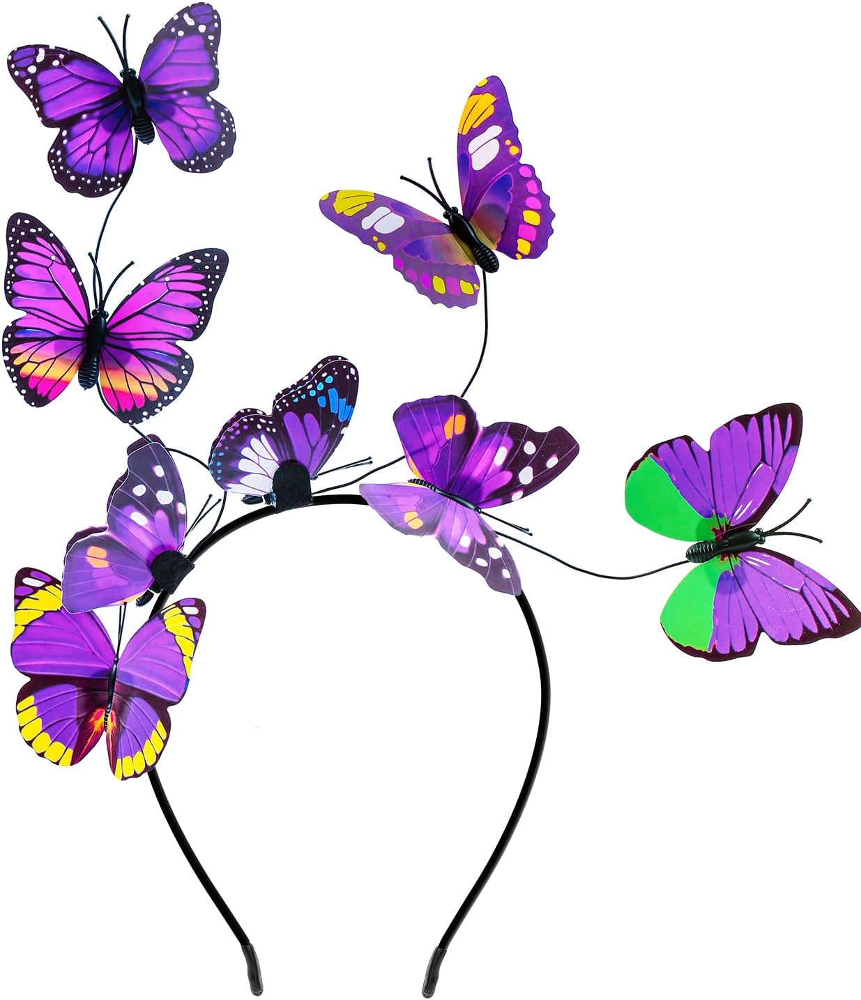 plainshe Halloween Costumes for Kids, Double Sided Butterfly Wings, Fairy Wings for Girls, 3PCS Butterfly Costumes Set.
