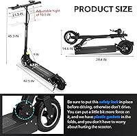 Vista 6 de JOYOR Scooter eléctrico F8, motor de 500 W, neumáticos de núcleo sólido de 8 pulgadas, 55 millas de largo alcance 22 MPH plegable