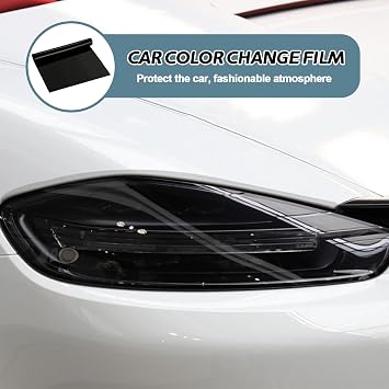 Car Headlight Tint Film 30x120cm Vinyl Headlight Tint (Black) | Waterproof & UV Resistant Light Wrap Roll for Headlights, Rear Lights & Fog Lights