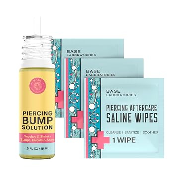 Piercing Aftercare Kit Piercing Aftercare Wipes and Piercing Bump Oil | Cleanse and Treat Piercing Bumps, Keloids, and Scars for Smooth Healing