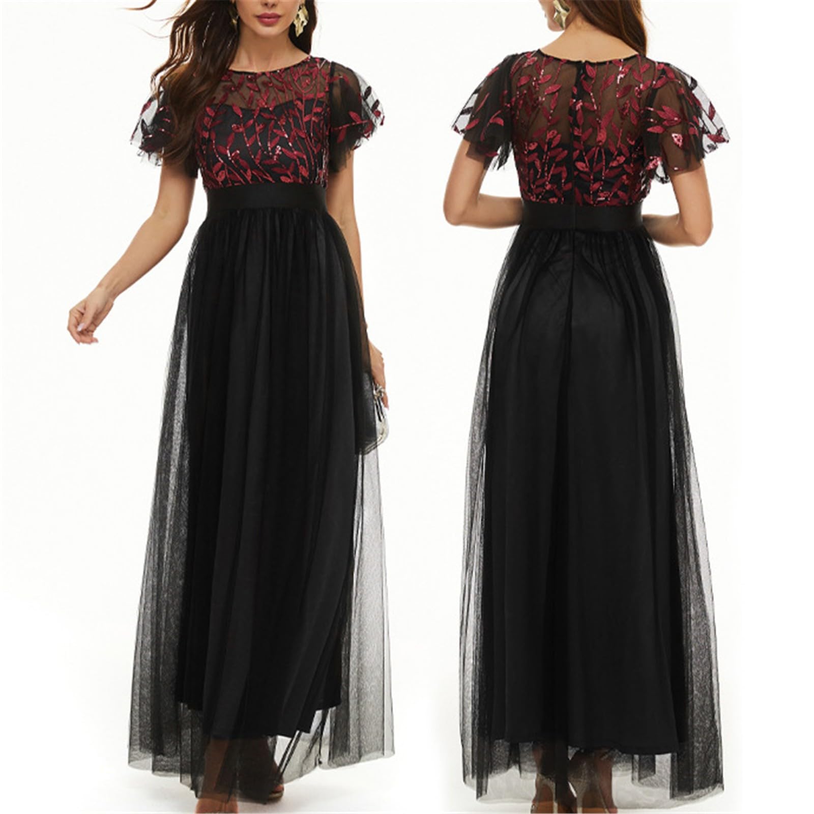 Abiti Donna Primavera 2023 Senza Manica da Sera Cocktail Party Matrimonio Formale Lunghi Vintage Ruffled Damigella d'Onore Classico Y2K Dresses Estivi Donna Curvy