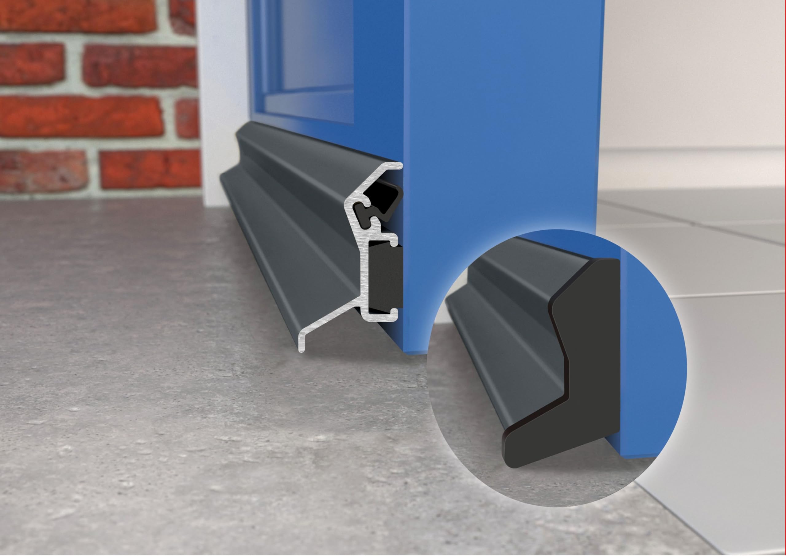Exitex Grey Ral 7016 Aluminium Door Rain Deflector 914Mm – Concealed Fix Weather Drip Bar For Upvc, Composite & Timber Doors – External Water Guard With End Caps (Grey Ral 7016)