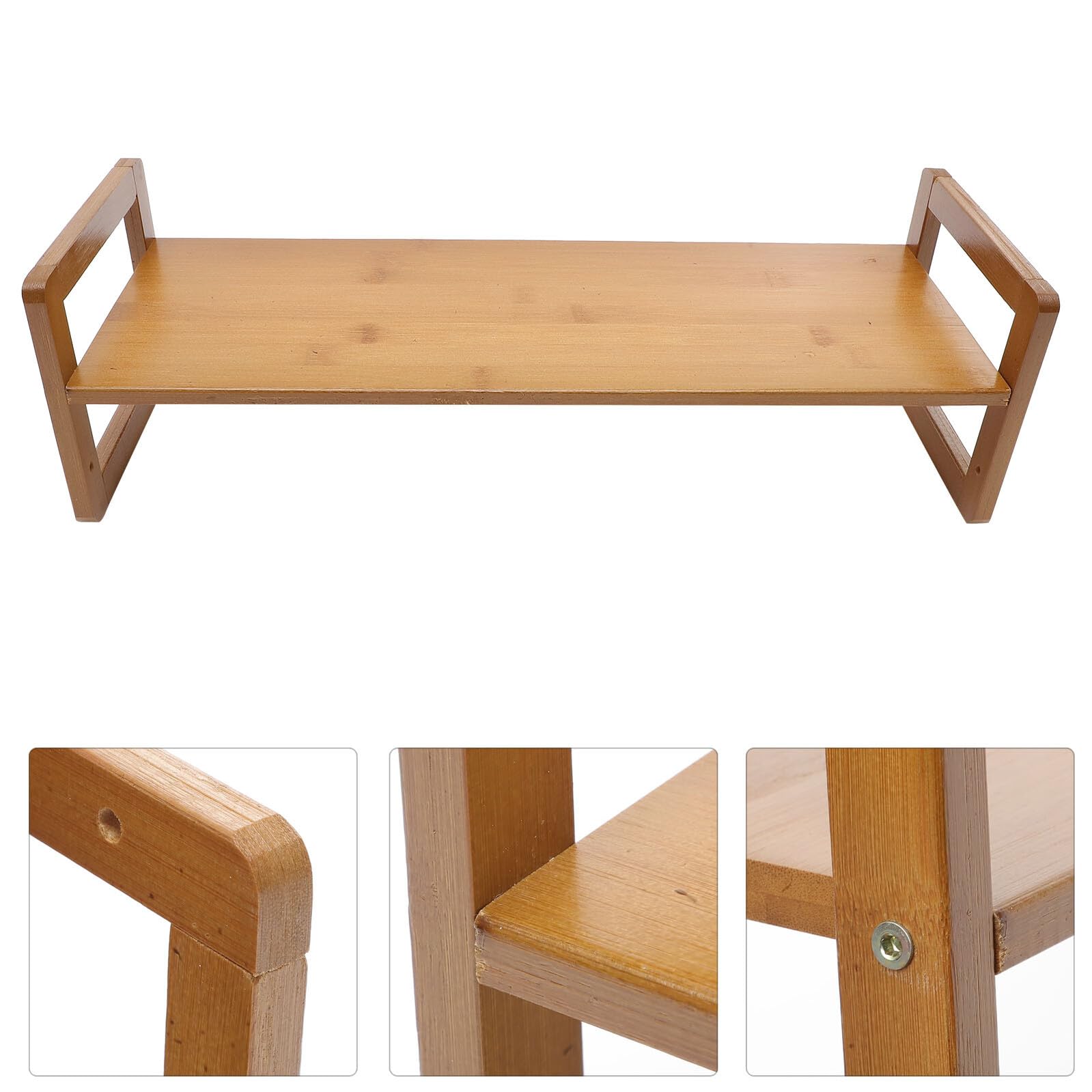 Supporto per Monitor da Scrivania in Legno Color caffè, Alzatina per Computer Portatile Ergonomica per Uffici e Case, Riduce Pressione su Collo e Schiena