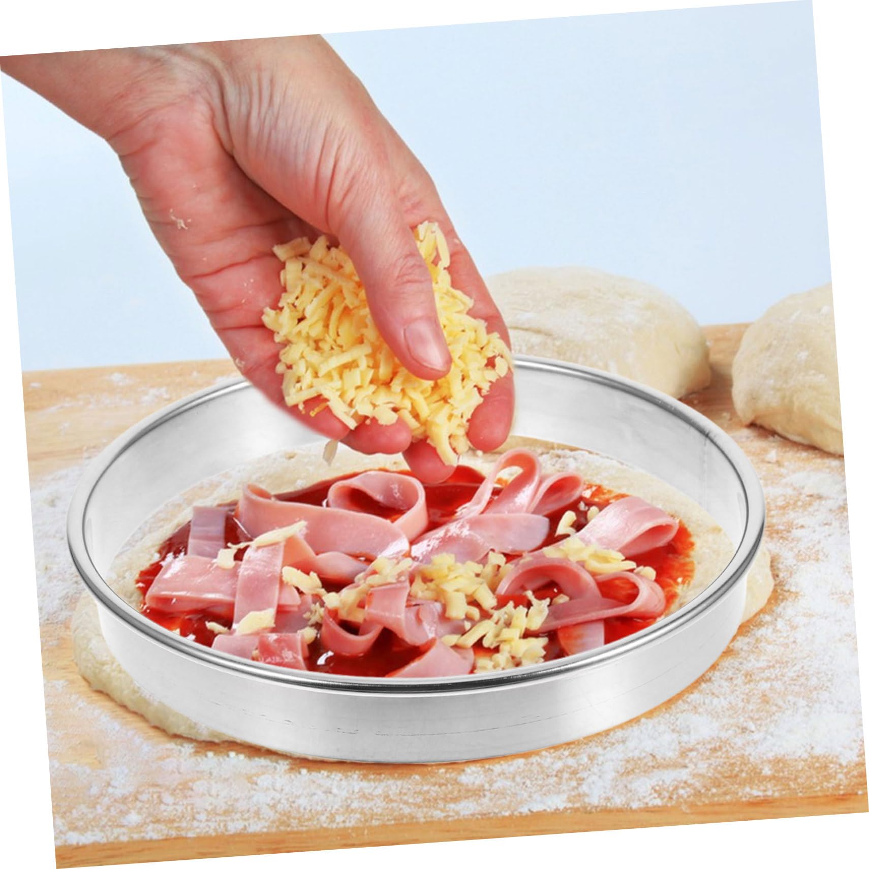 GAROZATION Stainless Steel Pizza Making Tools Pizza Ring Durable Oven Accessories for Easy Baking and Serving Versatile Kitchen Tool for Chefs and Home Cooks