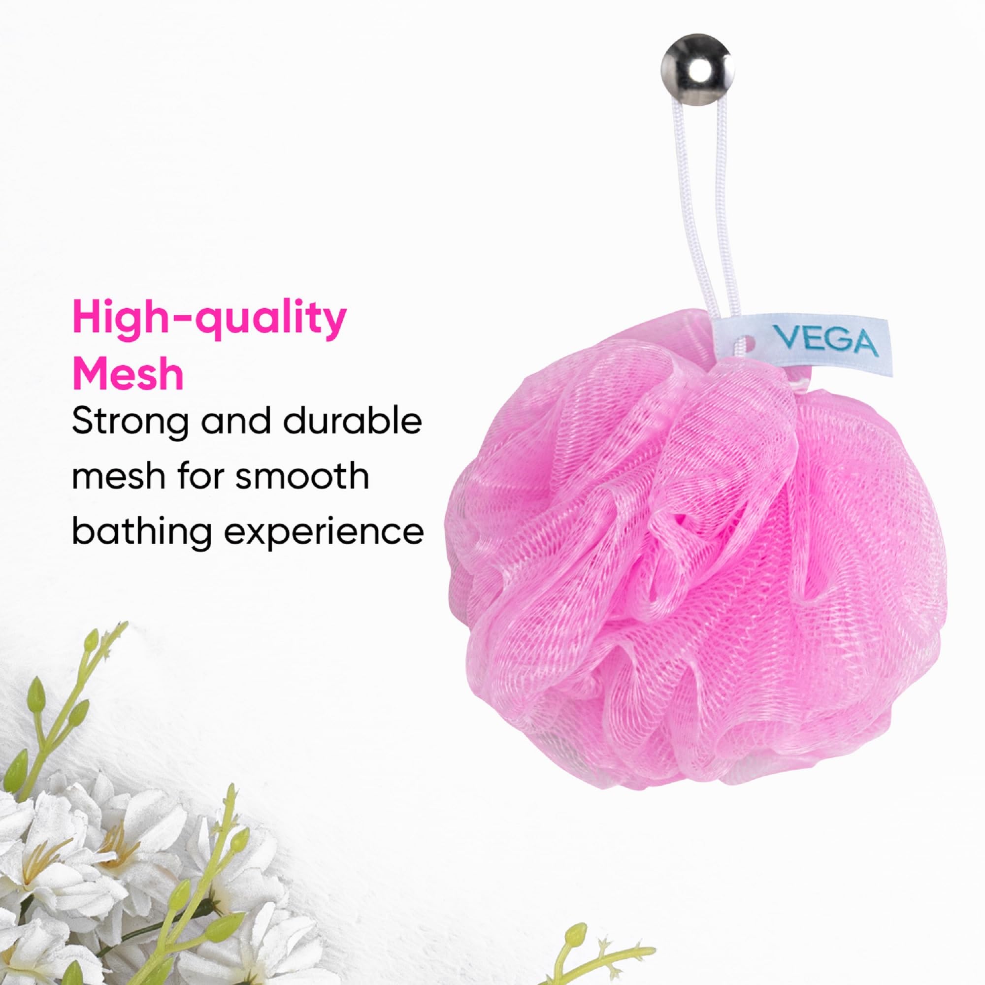 VEGA Everyday Bath Sponge & Loofah for Bathing | Soft Body Scrubber, Shower Pouf & Luffa for Men & Women | Gentle Exfoliating Sponge for Cleansing | All Skin Types (BA-3/11) 2