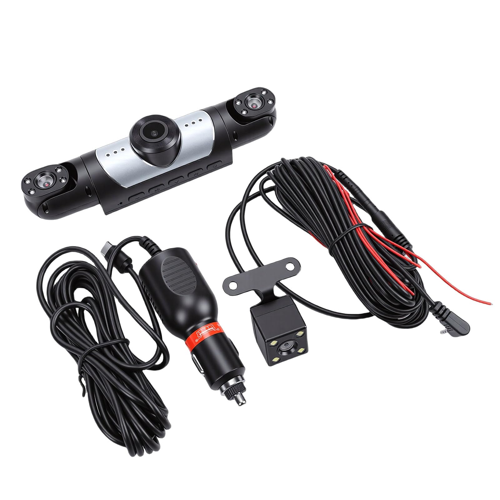 Syrisora Dashcam de Coche de 4 Canales 1080P Delantero Trasero Izquierdo