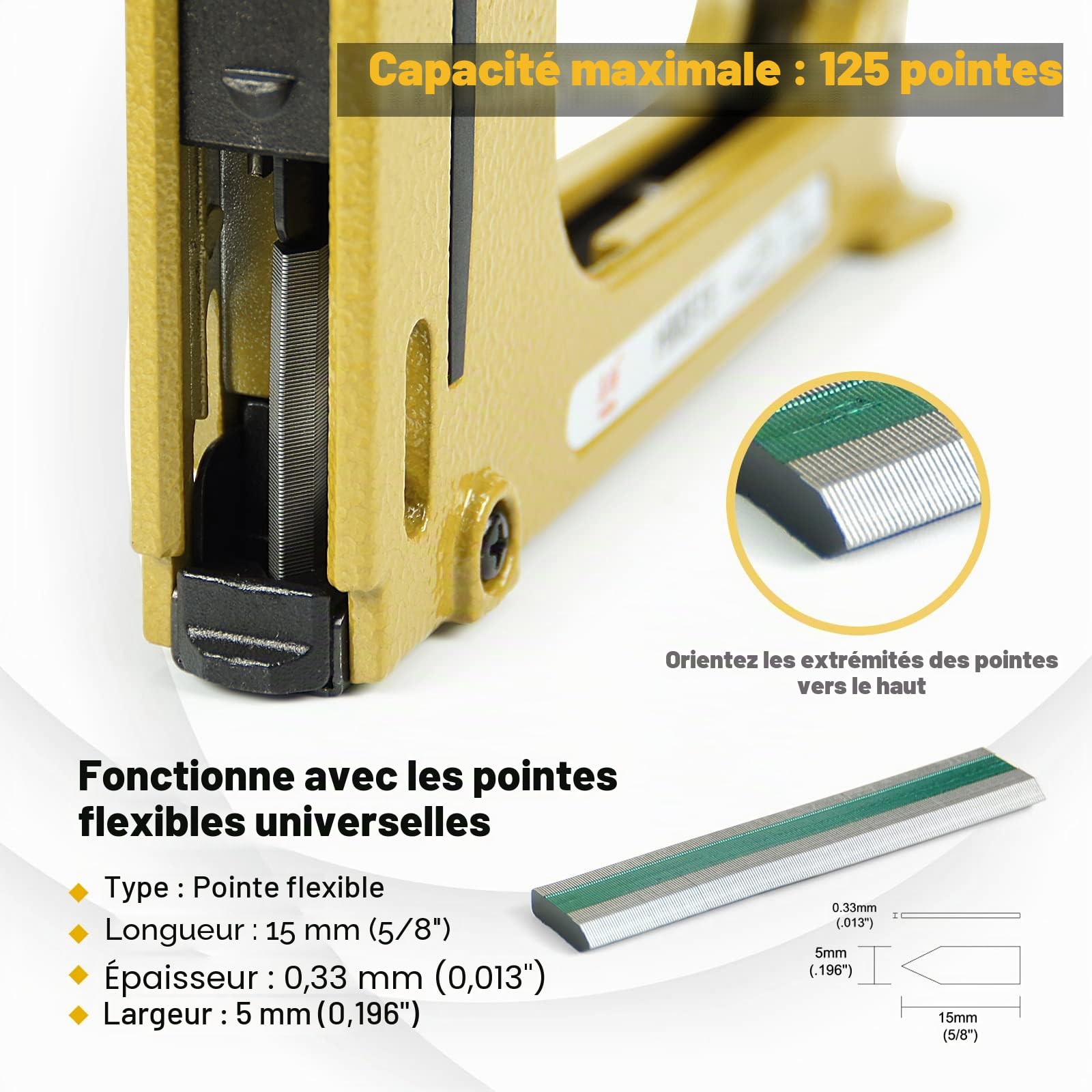 CTS HM515 agrafeuse manuelle 1000 pces pour cadres et bois