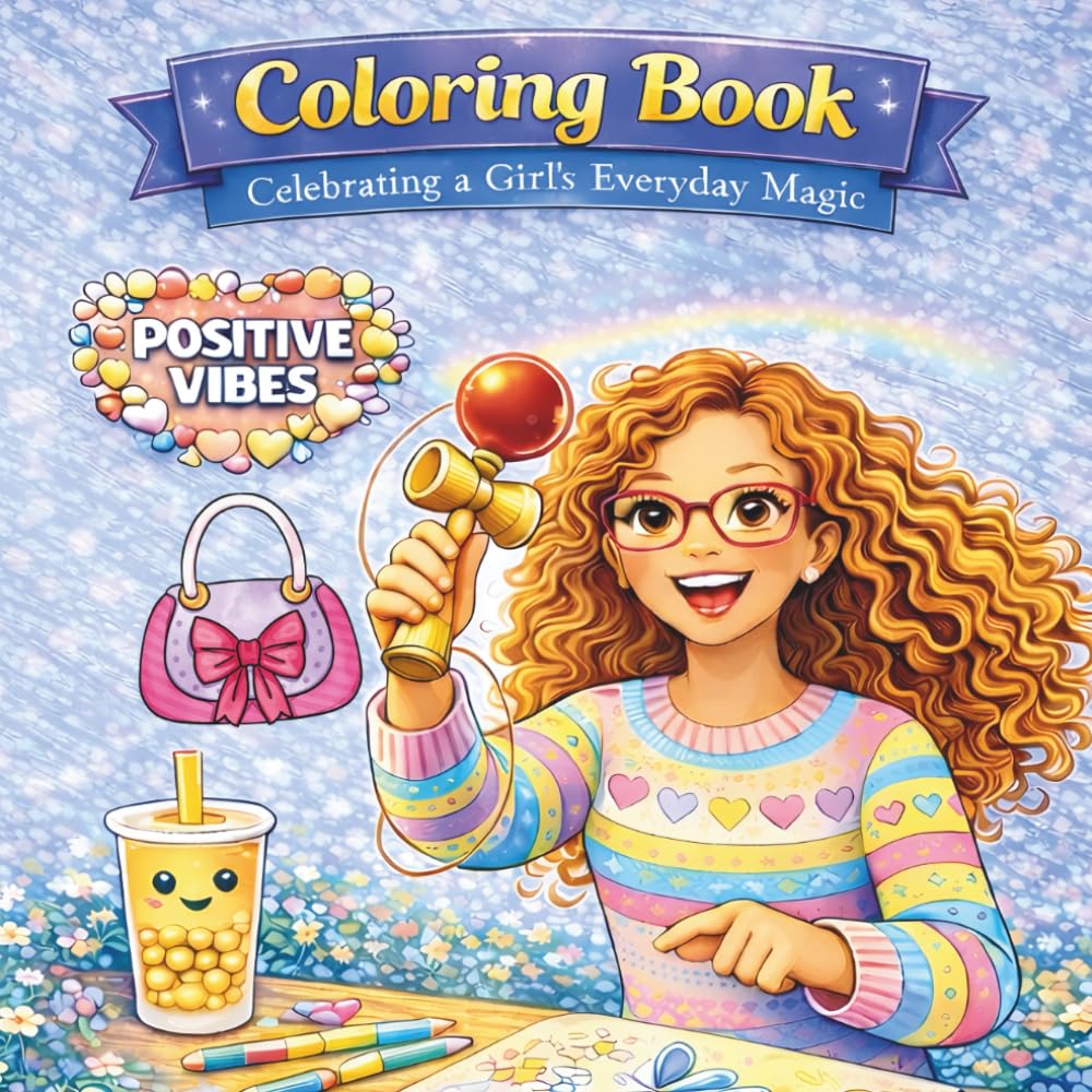 Coloring book for kids: Cute, Bold & Easy Fun Pages for Girls Ages 4 - 8