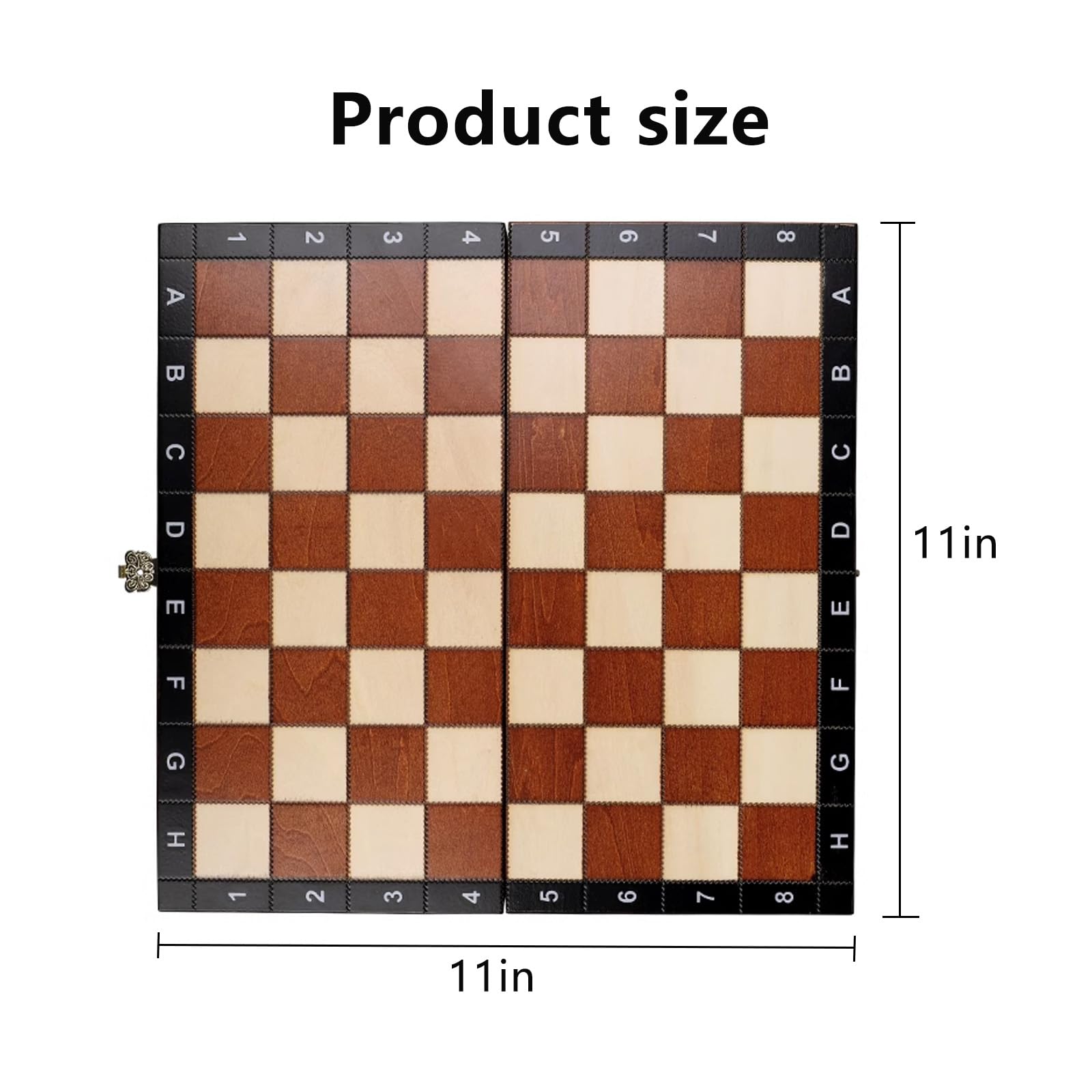 Scacchiera in Legno,11" Scacchiera Portatile con Slot di stoccaggio degli Scacchi,Facile da trasportare, Scacchiera Magnetica in Legno per i Principianti e Adulti