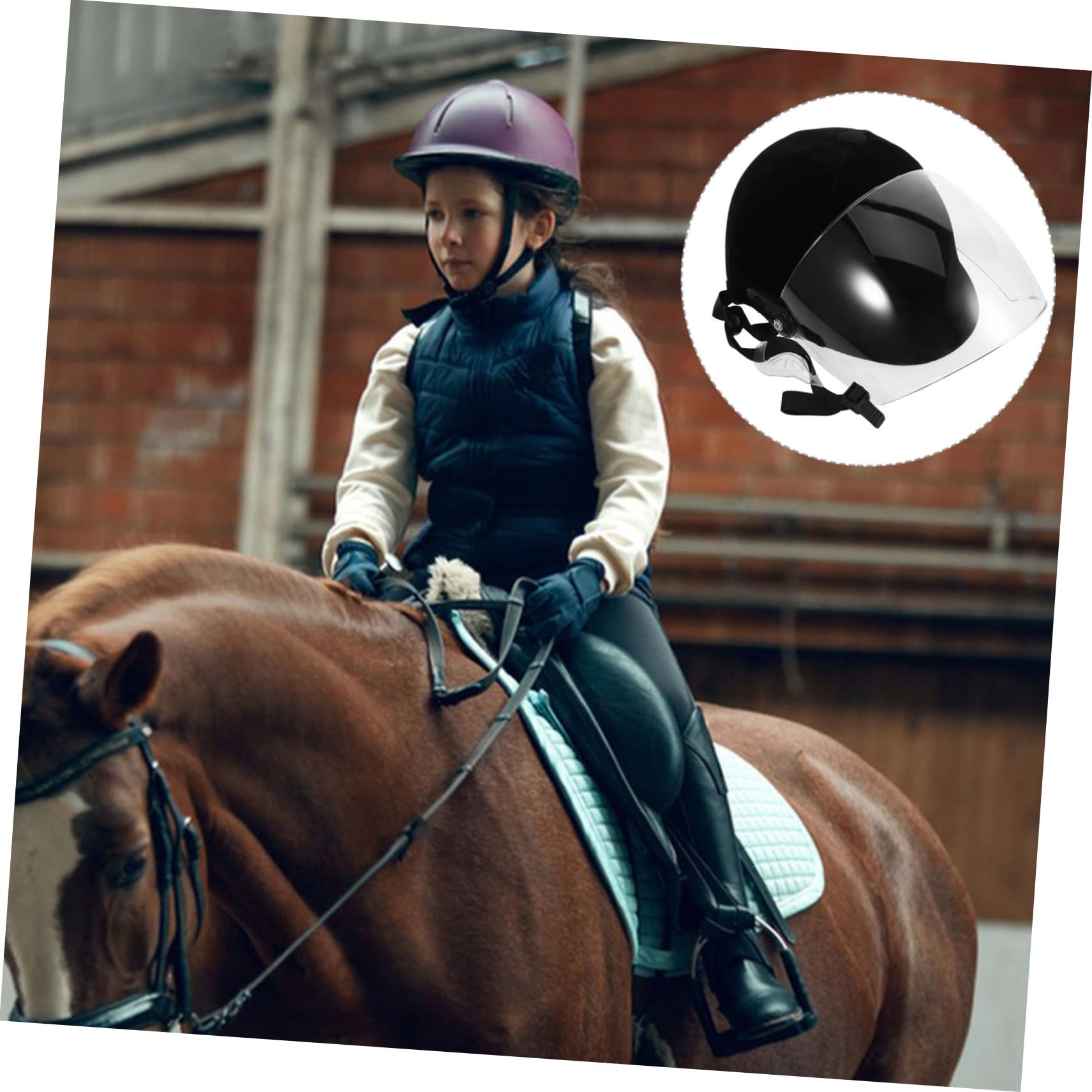 Casco de Montar a Caballo para Niños de ABS Negro